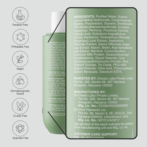 Bare Anatomy Anti Dandruff Shampoo | Salicylic Acid & Biotin | Controls Dandruff, Itching & Flakes | For Men & Women | 250mL
