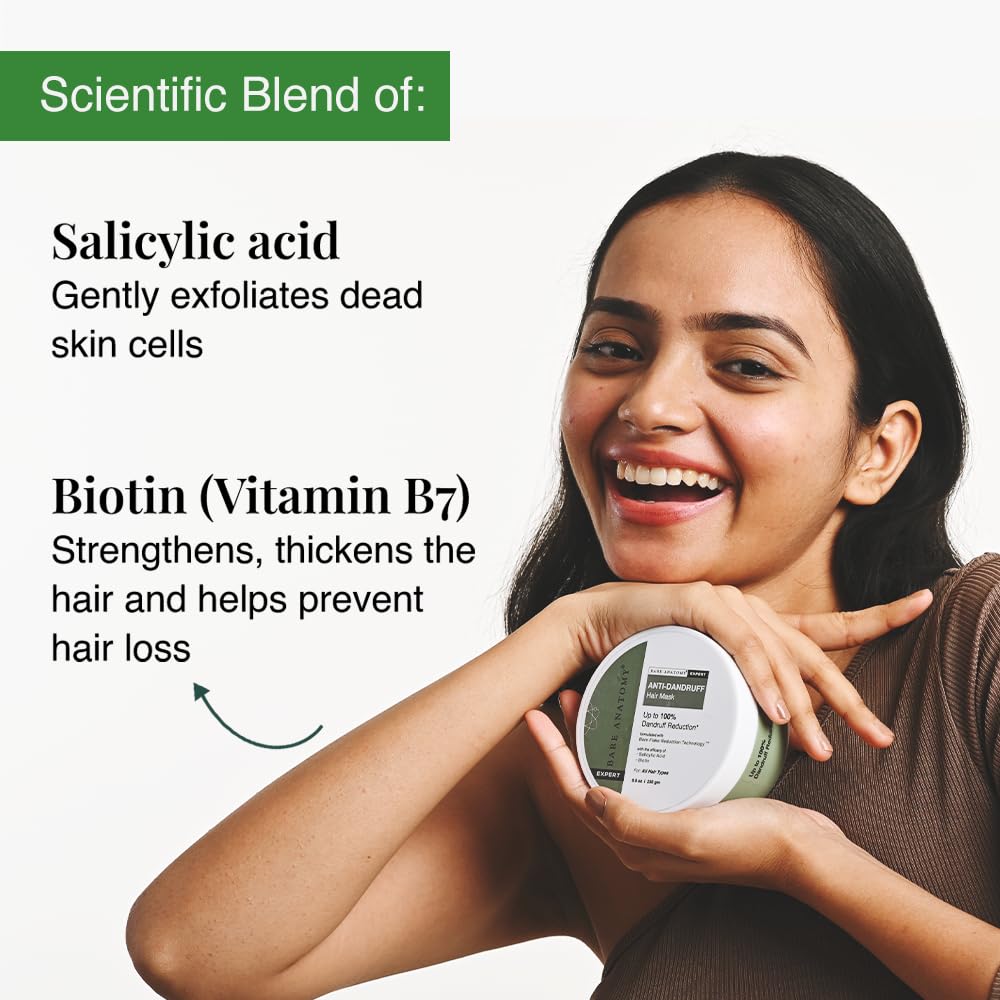Bare Anatomy Expert Anti-Dandruff Hair Mask | Targets Oily Scalp & Reduces Dry Flakes | 250g