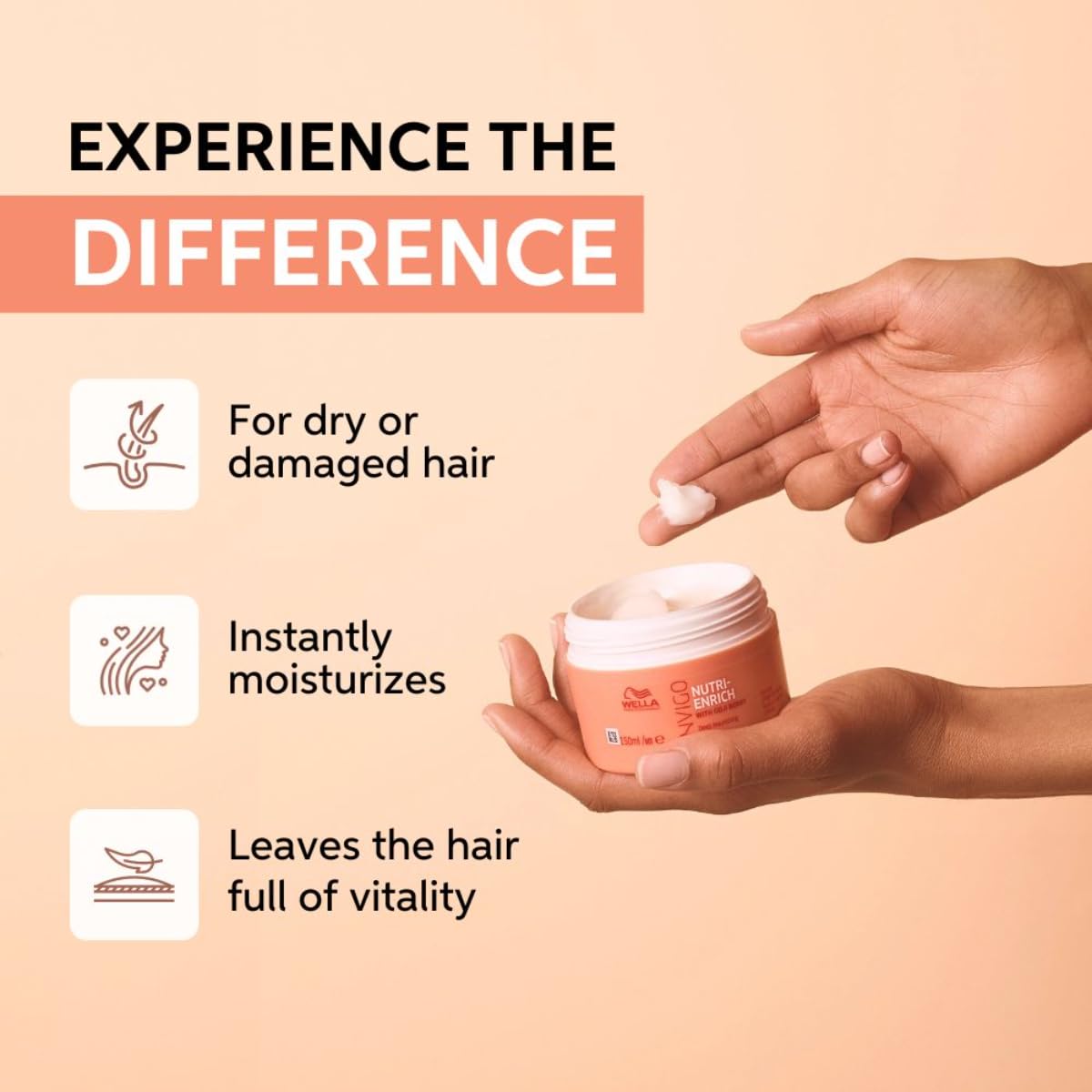 Wella Professionals Invigo Nutri-Enrich Hair Mask | 150ml | Deep Nourishing Treatment for Dry & Damaged Hair