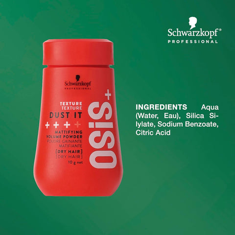 Schwarzkopf Professional OSiS+ Dust It Mattifying Powder | Volumizing & Texturizing Hair Powder | 10g
