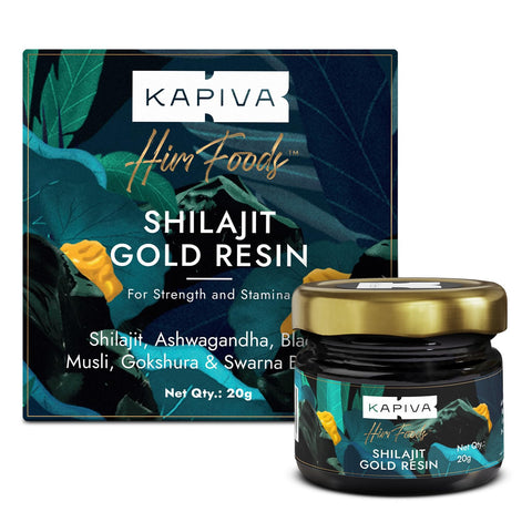 Kapiva Shilajit Gold Resin – 20g | 500mg/Serving | 40 Servings | Boosts Stamina, Strength & Muscle Growth | With 24K Gold