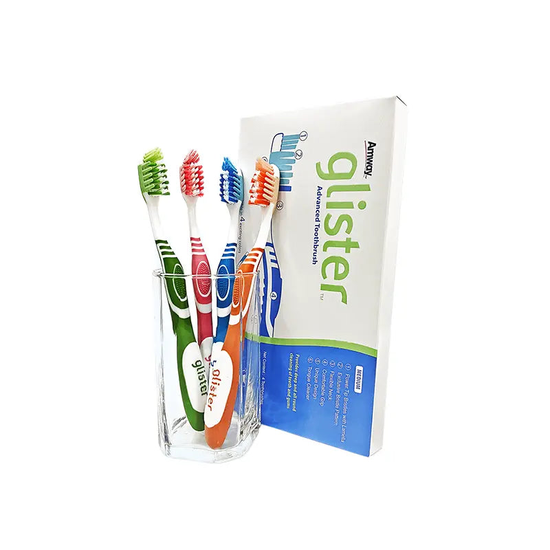 Amway Glister Advanced Toothbrush | Multi-Level Bristles for Effective Plaque Removal | Soft Grip Handle| 8 Brushes Pack 4