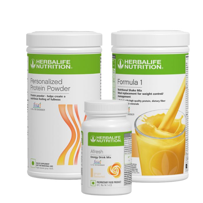 Herbalife Mango Protein Afresh Combo | Formula 1 Shake + Protein Powder + Afresh